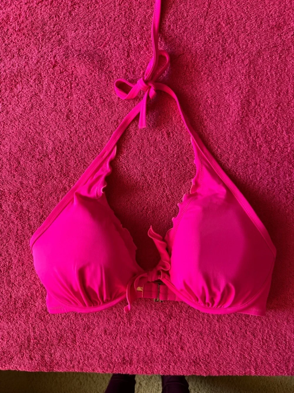 Victoria's Secret Hot Pink Ruffle Halter Bikini Top - Picture 10 of 10